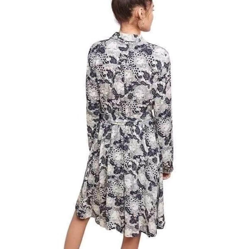 Anthropologie 34 of 52 Conversations Colloquial Faces A-Line Shirt Dress Size 8 - Picture 2 of 9